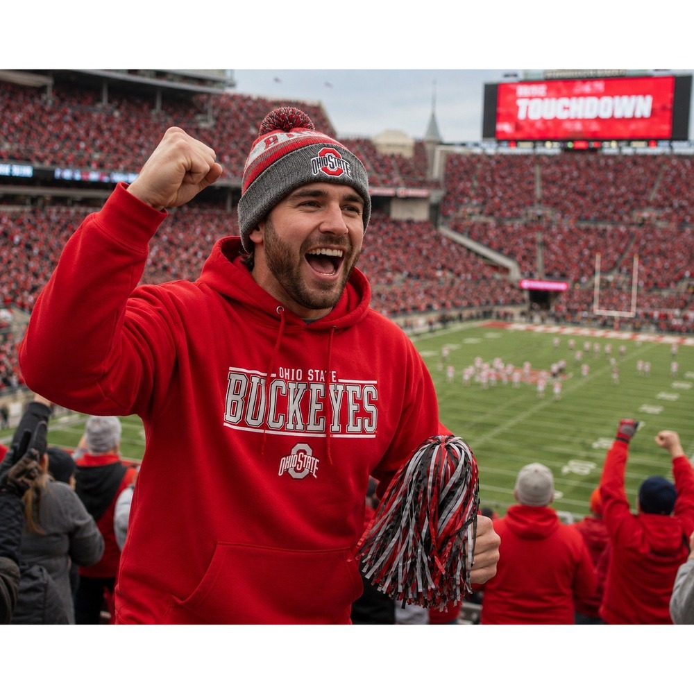 Ohio State Buckeyes Hoodie Sweatshirt Pullover Russell Athletic Men's 2XL NCAA